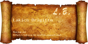 Lakics Brigitta névjegykártya